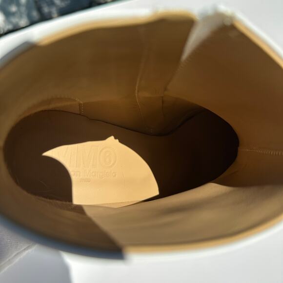 MM6 Maison Martin Margiela White Lambskin Anatomic 45 Ankle Boots 37 NIB $550 - Picture 14 of 16